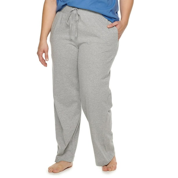 Jockey Women's Plus Size Everyday Essentials Pajama Pants Heather Gray ...