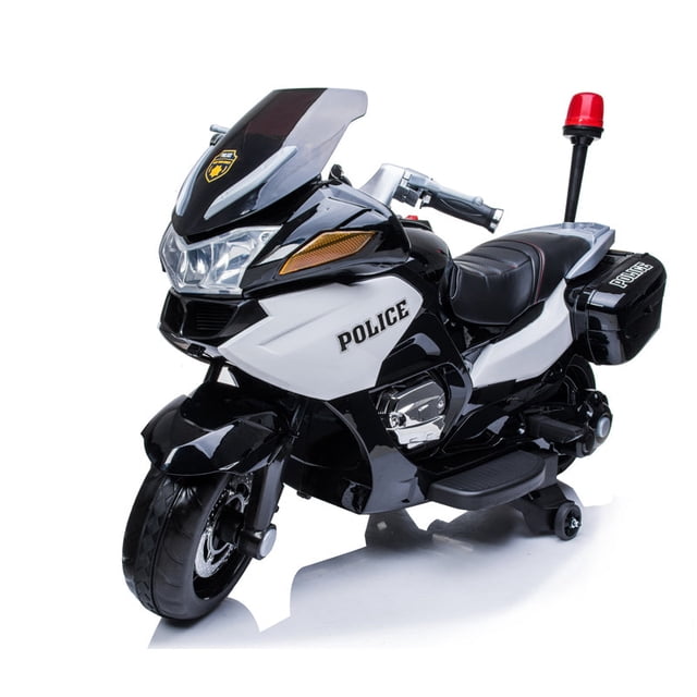 Moto à Chevaucher 24 V pour Policier avec Roues Stabilisatrices Amovibles, SD, USB