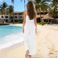 thumbnail image 2 of OGLCCG Girls Two Piece Outfits 2 Piece Linen Camisole Tank Top and Long Pants Set Teen Kids Trendy Beach Clothes Sets 3-14 Years, 2 of 5