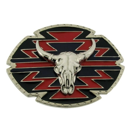 Bull Belt Buckle - Bull Longhorn Buffalo Ox Gold Vintage Fashion Costume Belt Buckle Western Rodeo