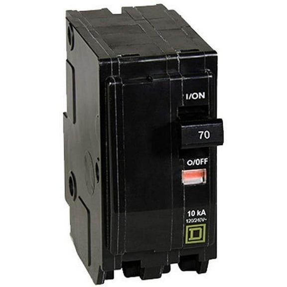 Square D QO Circuit Breaker QO270CP Double Pole - 70 Amps, 240 V, Black - Main Panel Breaker
