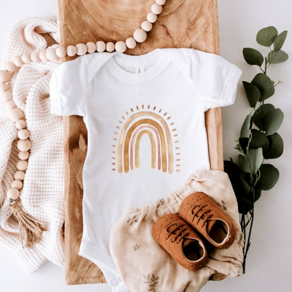 Boho Rainbow Baby Bodysuit, Rainbow Baby Outfit, Boho Baby Outfit, Brown Rainbow Baby Bodysuit, Baby Bodysuit, Baby Clothes, Baby One Piece Cute Baby Onesie, BABY BODYSUIT LAT 4424