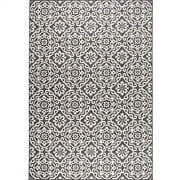 Nicole Miller New York Patio Country Danica Transitional Geometric Indoor/Outdoor Area Rug, Black/Grey, 79x102
