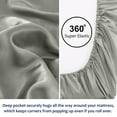 Unique Bargains Satin Fitted Sheet with 12" Deep Pocket Luxury Queen