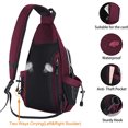 thumbnail image 3 of Mosiso Sling Backpack Chest Shoulder Bag Double Layer Hiking Daypack Men/Women,Wine Red, 3 of 6