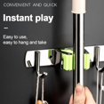 thumbnail image 3 of 1Pack Grey Broom Hook Holder Wall Mount Mop Organizer Holder Stainless Steel Storage Hook Kitchen Bathroom Organization Accessories（1 Racks and 2 Hooks）, 3 of 5