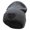 Heather Charcoal, variant on Block Inside Grid Heart Embroidered 12 Inch Long Knitted Beanie - Royal OSFM