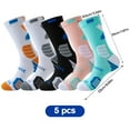 thumbnail image 7 of VEGCOO 5 Pairs Men's Basketball Socks Mid-Crew Cushioned Athletic Socks with Non-Slip Grip, Moisture-Wicking & Breathable Design for Sports, Gym, Daily Wear (US 7-12), 7 of 7