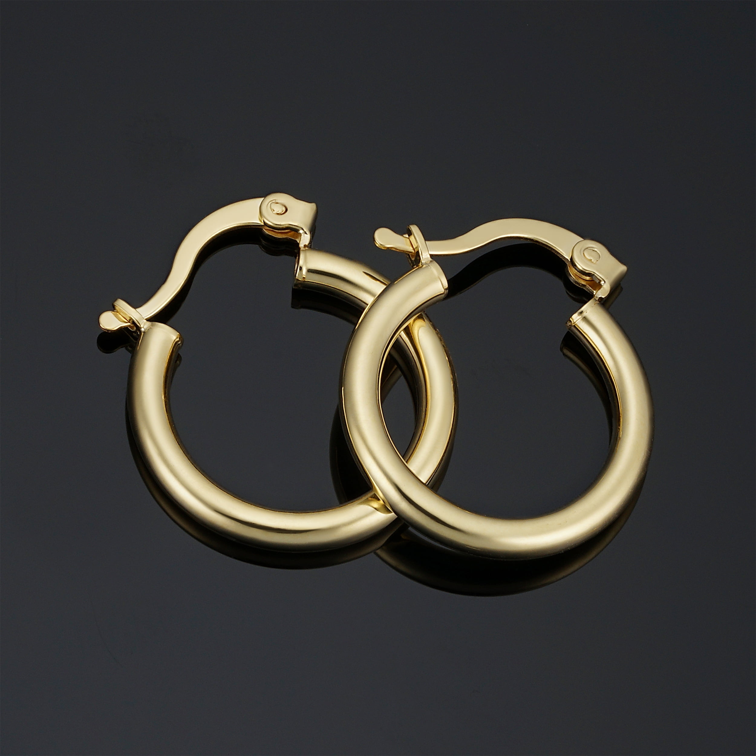 KoolJewelry 14k Yellow Gold Filled Classic Hoop Earrings (2.5 x 19 mm)