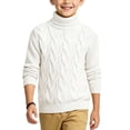 thumbnail image 4 of Atogsazn Toddler Baby Boys Knit Cotton Sweater Kids Turtleneck Thick Warm Long Sleeve Pullover Tops White 1-2 Years Fashion, 4 of 6