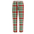 thumbnail image 3 of Dwelliawo Cute Pajama Pants 2025 Lounge Plus Size Plaid Plaid Pj Pants Soft Comfy Matching Pajamas Christmas Drawstring Bottoms Mint Green 2XL, 3 of 6