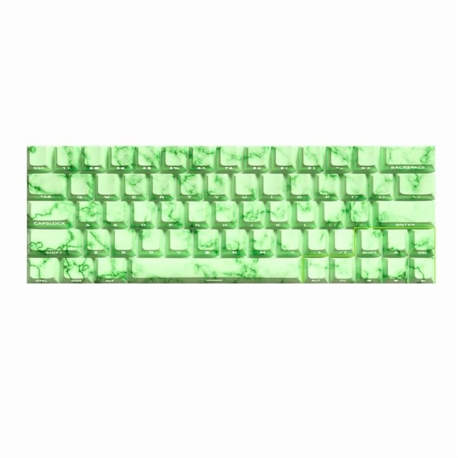 Emerald Theme Keycap Set Original PBT 64/74Keys Side Engraveds Translucents Keycaps for Gaming Mechanical Keyboards