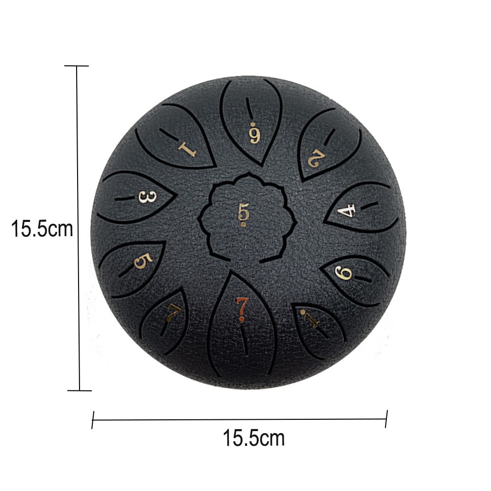 Steel Tongue Drum 11 Notes 6 Inch C-Key Steel Drum for Beginners, Steel  Alloy Drum, Percussion Handpan Drum,Music Book, Nice gift Balmy Drum Set  for Kids Adult Musical Education - black 