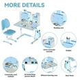 thumbnail image 6 of Floseru Kids Functional Desk and Chair Set,Height Adjustable Children School Study Table Chair Set with Sitting Corrector, Ergonomic Desk Chair with Book Stand, Foot Pedal, Partition Design, 6 of 8