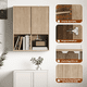 thumbnail image 5 of Armario de baño de pared con 2 puertas Armario de baño Armario expositor de madera Armario de pared Estantería abierta Armario flotante para baño, aseo, dormitorio y cocina Roble original, 5 of 14