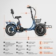 thumbnail image 3 of ADDMOTOR Electric Trike for Adults, 750W 90Miles 2 Front Wheel Electric Bike, SPYTAN Reverse Electric Tircycle, 48V 20Ah E-Trike, 380LBS Folding Electric Bike with Front Rack & Hydraulic Disc Brake, 3 of 12
