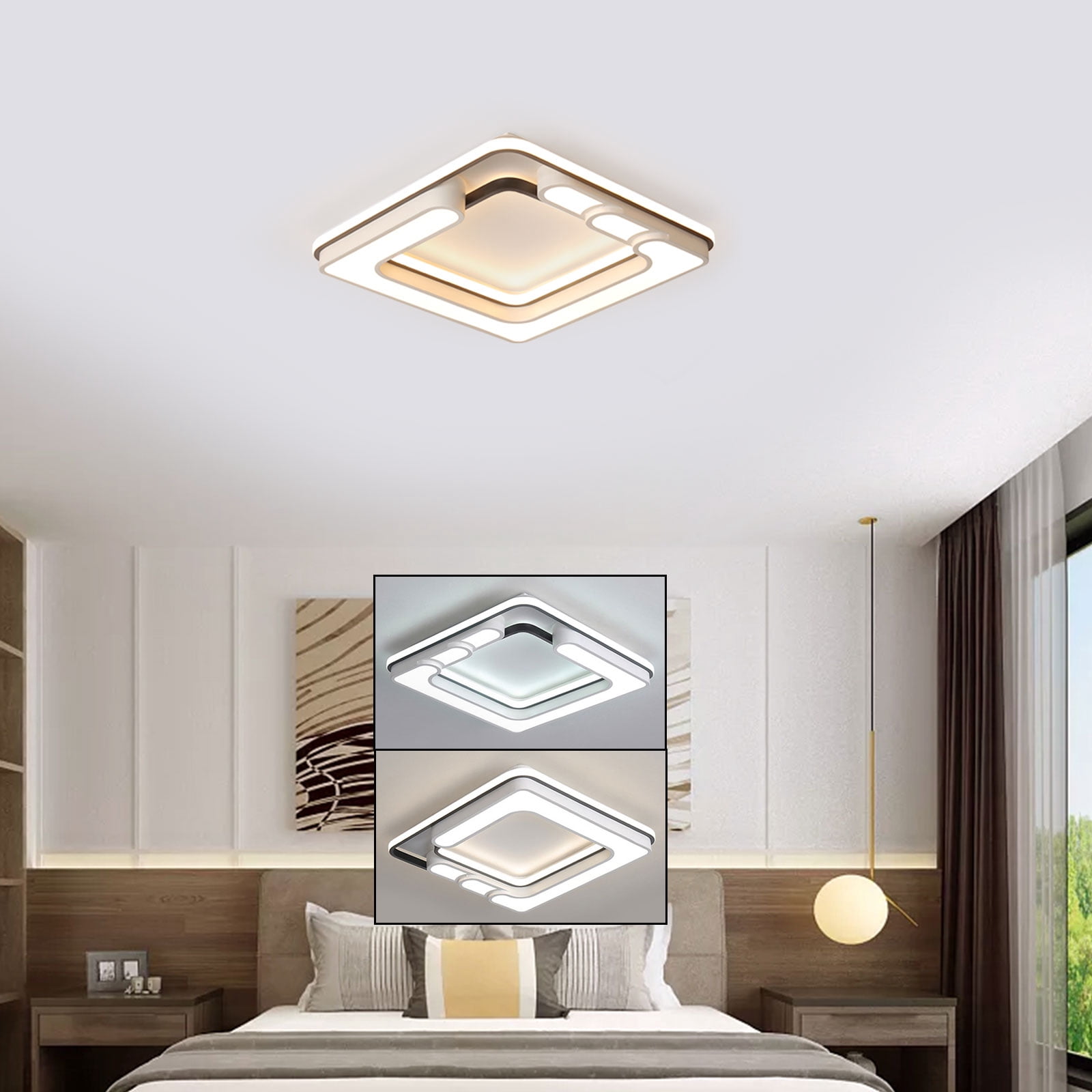 White Square Ceiling Light,&nbsp; Design, Wall Switch & Remote Control, Long-Lasting Durability for Modern Indoor Spaces