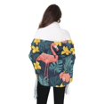 thumbnail image 4 of FORMRS Womens Scarf Winter Soft Long Big Warm Shawls Wrap Tassel Scarves, Pink Floral Flamingo, 4 of 9