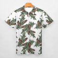 thumbnail image 3 of Christmas Pine Cones Green Men Zipper T-shirt Summer Casual Short Sleeve T-shirt Top, 3 of 7