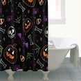 thumbnail image 4 of Halloween Pumpkins Skulls and Bats Shower Curtain 72"x72" ,Bathroom Decorative Shower Curtains Set with 12 Hooks,Modern Waterproof Washable Shower Curtain, 4 of 6