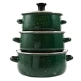 thumbnail image 2 of Siruishop 3 Pieces Enamel Stockpot with Lid Slow Cooker for Restaurant Wedding Kitchen green, 2 of 8