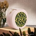 thumbnail image 6 of Yiaed Lemon Fruits Flowers Leaves Print Travel Jewelry Case Bridesmaid Gift Boxes Jewelry Travel Organizer Small Round Jewelry Box Mini Storage-Pink, 6 of 7