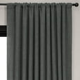 thumbnail image 3 of Dark Gravel Faux Linen Extra Wide Room Darkening Curtain (1 Panel), Dark Gravel, 100W X 96L, 3 of 12
