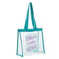 thumbnail image 3 of Bless The Lord Psalm 103:1 Bible Verse Stadium Event Festival Convention Approved Womens Clear Tote Bag, Teal Trim, 3 of 3