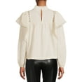 thumbnail image 5 of The Get Women's Long Sleeve Lace Trim Top, 5 of 7
