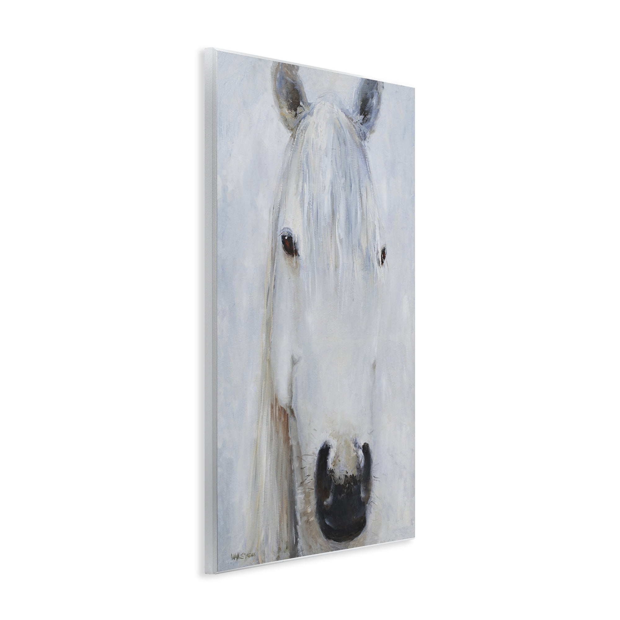 Stupell Industries Pure White Horse Portrait Wall Plaque Art, design by Jadei Graphics