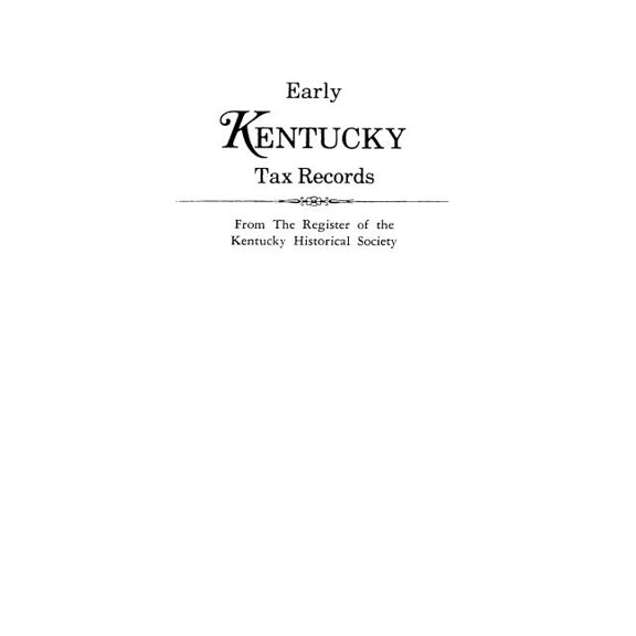 Early Kentucky Tax Records (Paperback)