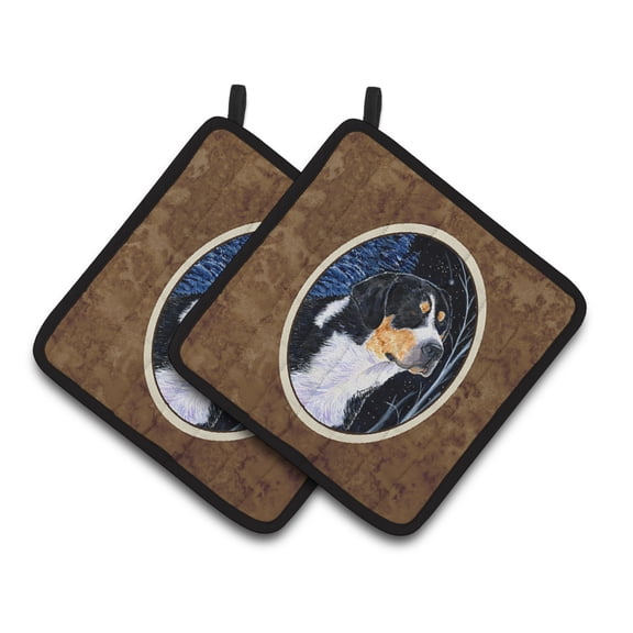 Caroline's Treasures SS8393PTHD Starry Night Bernese Mountain Dog Pair of Pot Holders, 7.5HX7.5W, multicolor