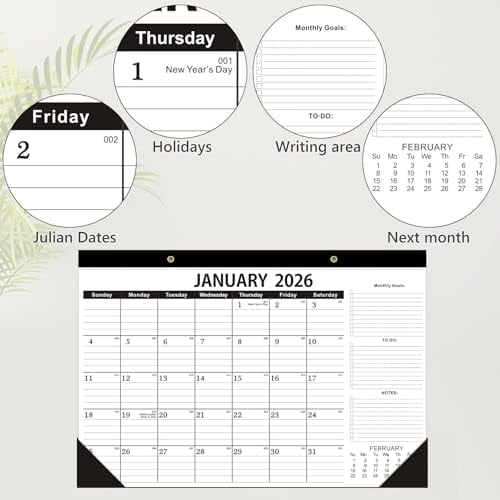 Desk Calendar 2026-2027,Calendar 2026-2027-18 Months-12x17 in,January 2026 to June 2027,Calendar 2026,Calendar 2026-2027 Perfect for Your Home,School or Office.