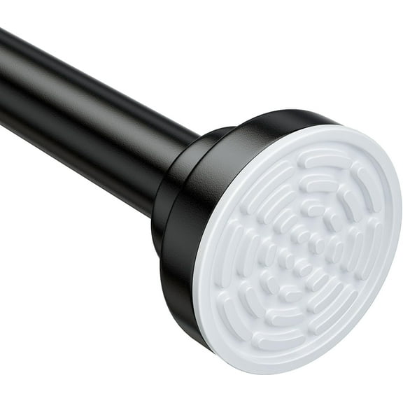 Shower Curtain Rod - 32-92 Inch Rustproof Tension Rod, Non-Slip Spring Design, No Drilling Adjustable Curtain Rod for Bathroom, Kitchen, and Closet(Black)