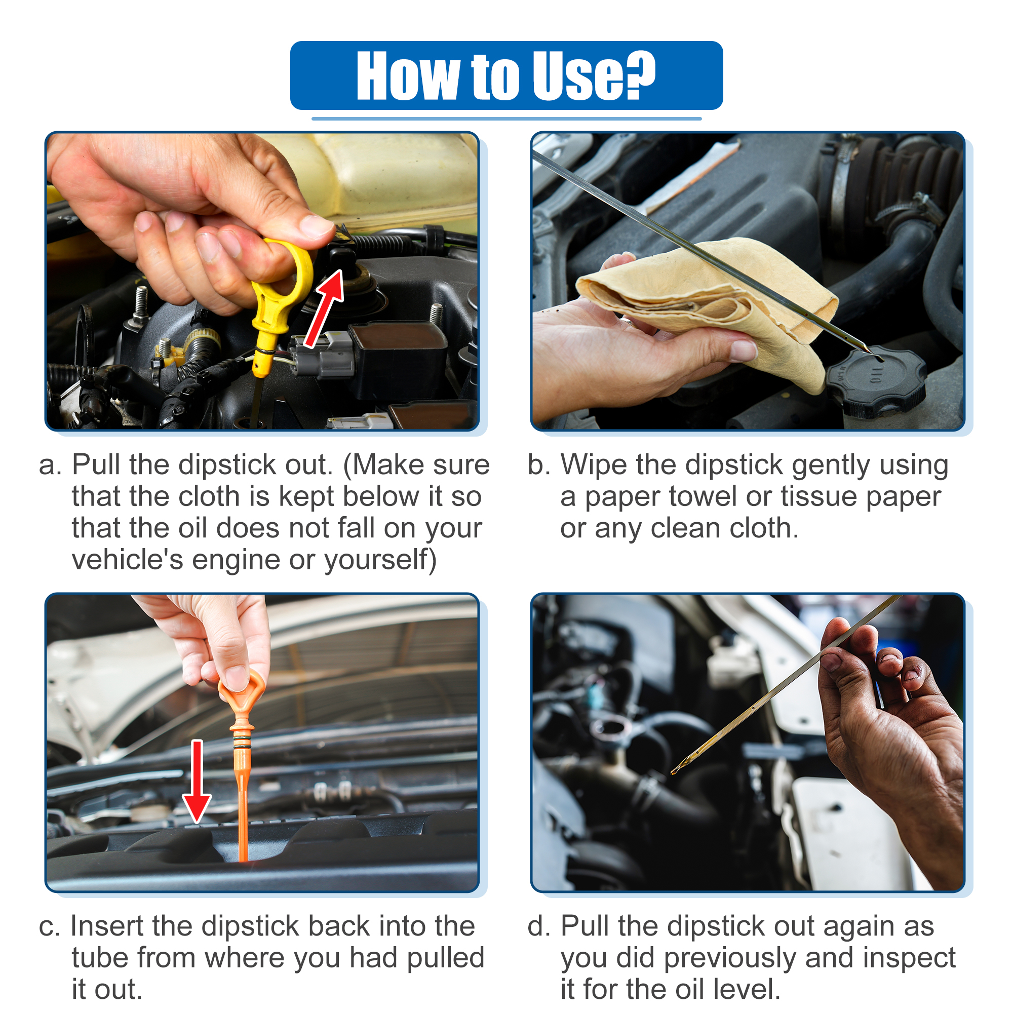 Unique Bargains Engine Oil Dipstick for A3 Q3 2011-2015 06J-115-611-L 06J-115-611-E