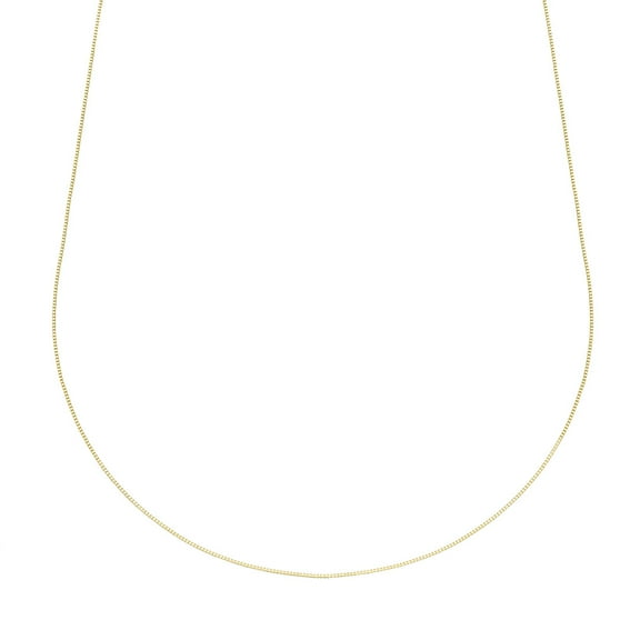 A&M Gold Plated Sterling Silver 1mm Box Chain Necklace, 16” to 30”, with Spring Clasp, for Women, Unisex