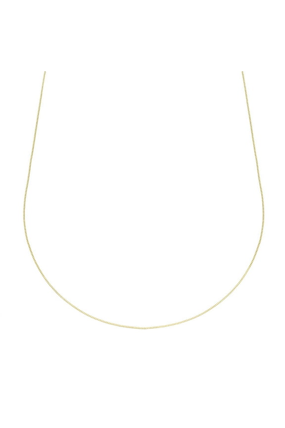 A&M 18k Gold Plated Sterling Silver 1mm Box Chain Necklace, 16 to 30, with Spring Clasp, Women's, Unisex