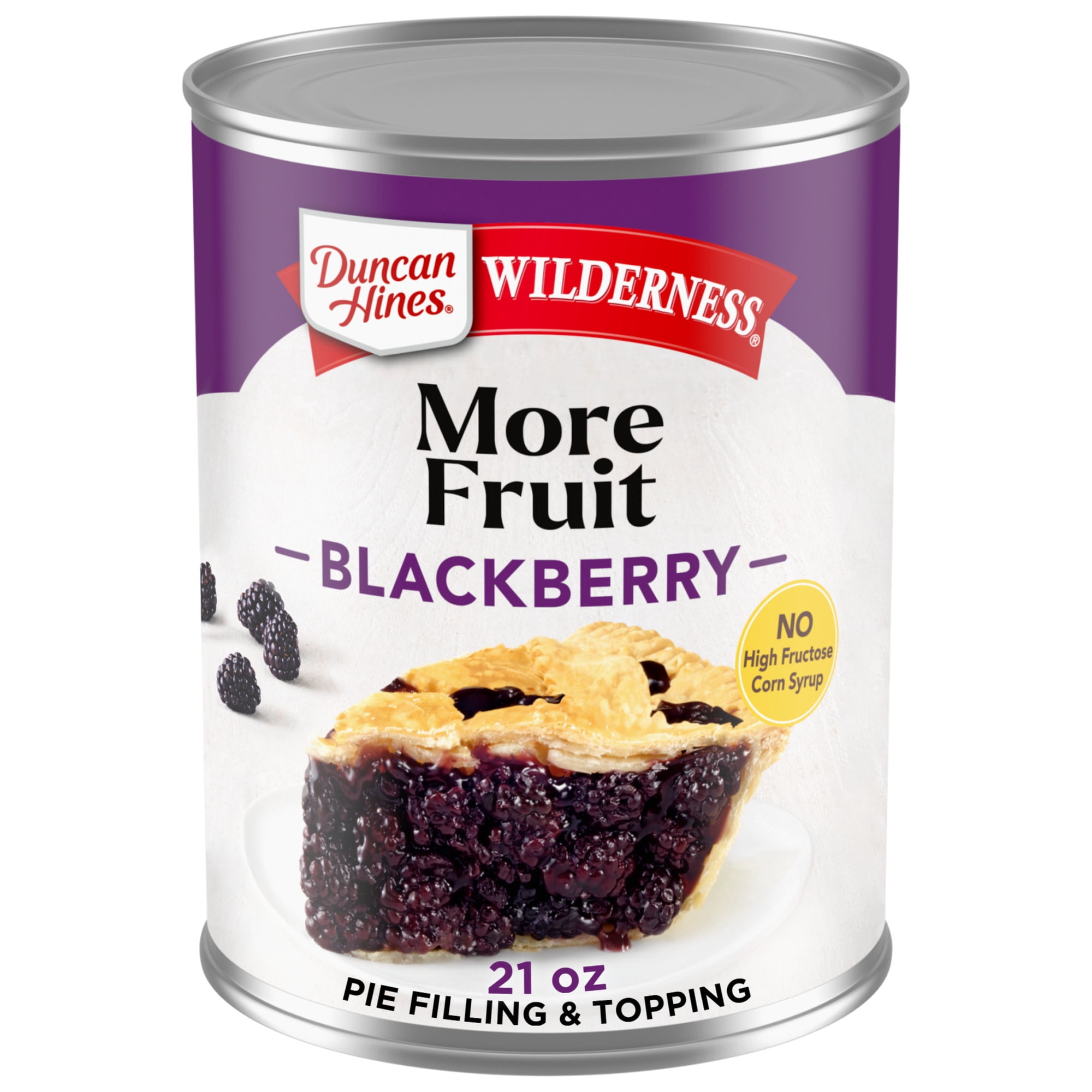 (3 pack) Duncan Hines Wilderness More Fruit, Blackberry Pie Filling and Topping, Ready to Use, 21 oz.