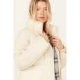 thumbnail image 2 of Cleo + Wolf Women's Plaid Lined Puffer Coat Oatmeal X-Large  US, 2 of 4