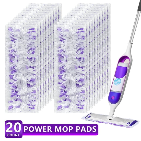 20 Count Disposable Power Mop Refills Pads Compatible with Swiffers Power mop, Wet & Dry Pads Refill,Disposable Mop Pads for Wood Floors,Multi-Surface Mopping Pads Refills