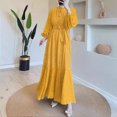 thumbnail image 2 of TSADFHJI Jupes en Cuir pour Femmes Nouvelle Robe Longue Unie avec Robe à la Mode m Jaune, 2 of 4