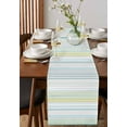 thumbnail image 4 of ERUNPONLY Aqua Yellow Stripe Table Runner - 90 Inch Long Abstract Art Modern Vertical Striped Cotton and Linen Blended Dress Scarves Farmhouse Table Runner for Kitchen Dining, Coffee Table, 13"x90", 4 of 8