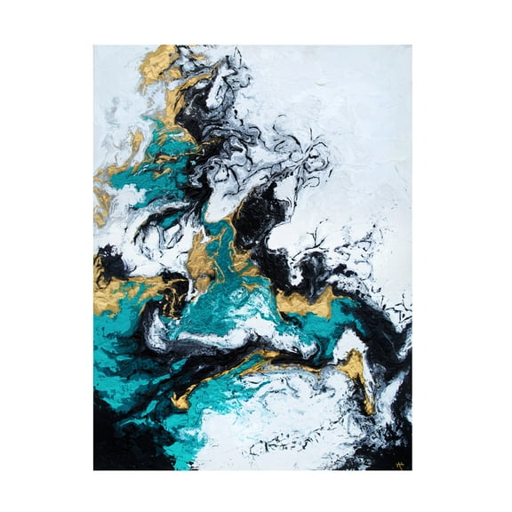 Trademark Fine Art Alyson Storms Green and Gold Smoke Canvas Wall Art