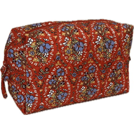 Vera Bradley Women's Large Cosmetic, Cotton Gabardine Makeup Bag in Garden Paisley