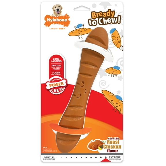 Nylabone Power Chew Baguette Dog Toy Roast Chicken Large (1 Count)