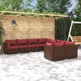 thumbnail image 1 of vidaXL 8 Piece Garden Lounge Set with Cushions Poly Rattan Brown, 1 of 4