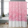 thumbnail image 2 of Pink Snowflakes Bathroom Shower Curtain Winter Xmas Pink White Nature Snow Scene Waterproof Washable Shower Curtains for Bathtub Bath Decor with Grommets and Hook 54 X 78 Inch, 2 of 8