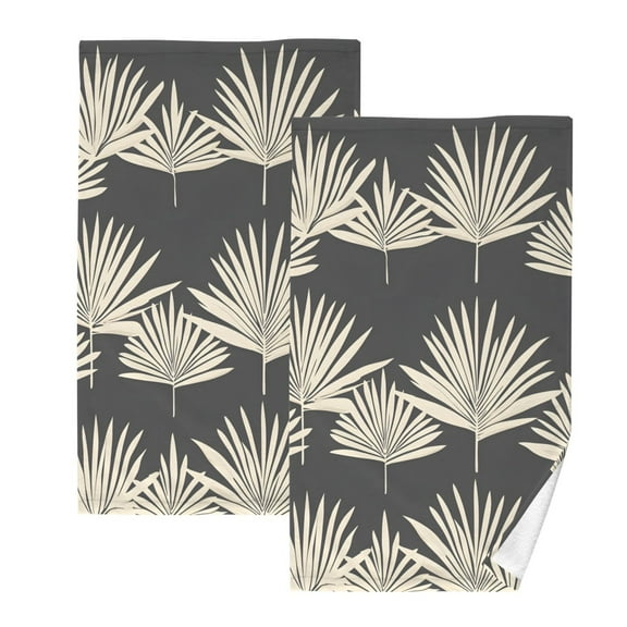 Ryvnso Vintage Retro Leaf Cotton Hand Towels Sets Face Towel 2 PCs Bathroom Decorative