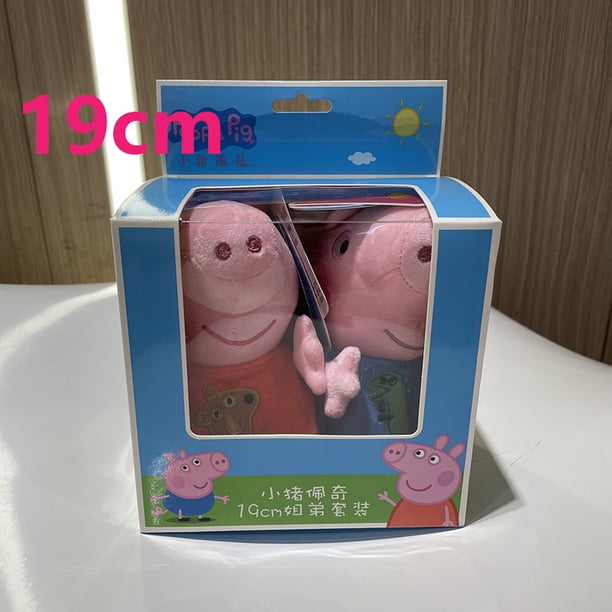 2 unids/set Peppa Pig juguetes de peluche genuinos para niños peppa con oso de peluche George con dinosaurio muñecos de peluche suaves juguetes para niños caja original