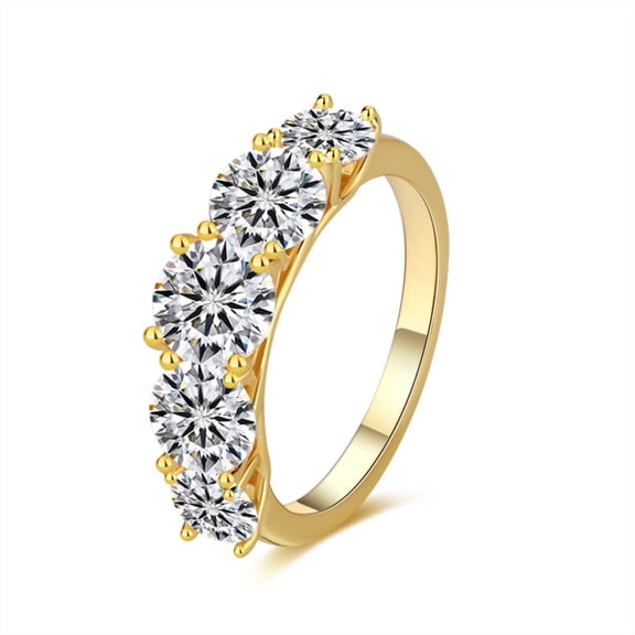 3.6CTTW Moissanite Engagement Rings for Women D Color VVS1 Clarity 5 Stone Wedding Ring Band 925 Sterling Silver Anniversary Promise Ring Size 5-10